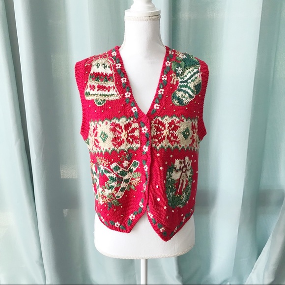 Tiara Petite Ugly Christmas Sweater Vest - Picture 1 of 7